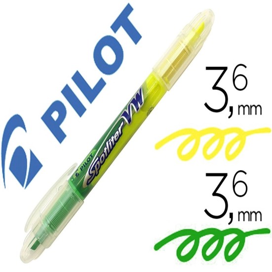 Surligneur pilot begreen spotliter double pointe jaune et vert