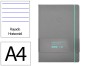 CARNET A4 ANTARTIK NOTES LIGNE COUVERTURE RIGIDE FERMETURE ELASTIQUE TURQUOISE 200 PAGES 80GR COLORIS GRIS