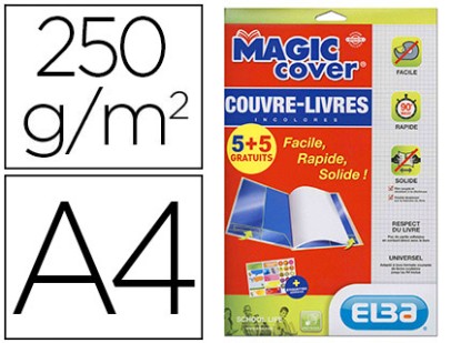 COUVRE-LIVRES ELBA PVC INCOLORE 8/100E LISSE ROUL 0.4X2.7M