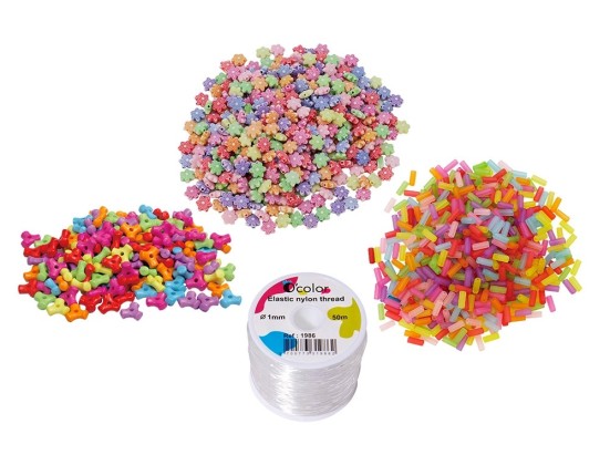 Perles bracelets Ocolors fleurs/tubes/spinner schoolpack
