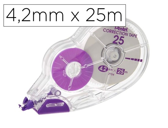 Correcteur pentel ruban format economique 4,2mmx25m capuchon protection forme ergonomique reecriture immediate