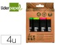 Surligneur liderpapel ecouse fluorescent fabrique 68% plastique recycle boite de 4 coloris assortis Surligneur liderpapel ecouse fluorescent fabrique 68% plastique recycle boite de 4 coloris assortis