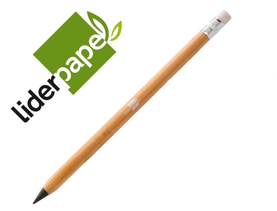 Crayon a papier liderpapel corps en bambou pointe graphite HB avec gomme