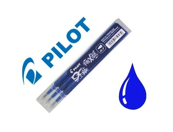 Recharge pilot frixion ball pointe moyenne coloris bleu nuit set 3 unites