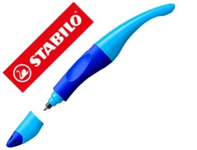 Stylo-bille stabilo easy original gaucher 1 recharge couleur bleu étui
