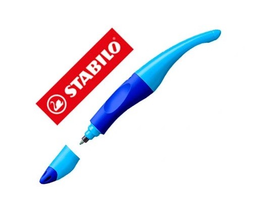 Stylo-bille stabilo easy original gaucher 1 recharge couleur bleu étui