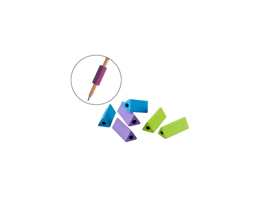 Aide à écrire wonday triangulaire coloris assortis sachet 6 unités