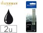 Recharge roller waterman pointe fine encre couleur noir blister 2 unités