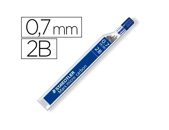 Mine staedtler mars 0.7mm 2b micro carbon 250 résistante papier carton étui 12 unités