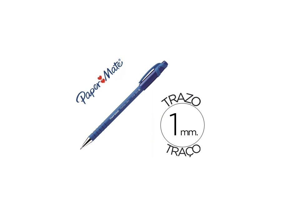 Stylo-bille paper mate flexgrip ultra cap pointe moyenne 1mm clip pratique coloris bleu Stylo-bille paper mate flexgrip ultra cap pointe moyenne 1mm clip pratique coloris bleu