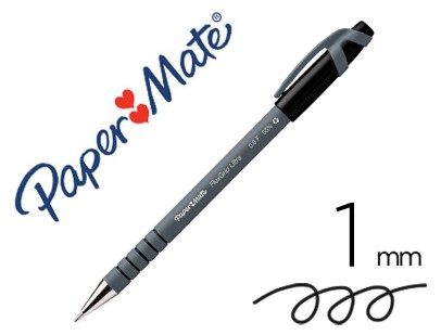 Stylo-bille paper mate flexgrip ultra cap pointe moyenne 1mm clip pratique coloris noir