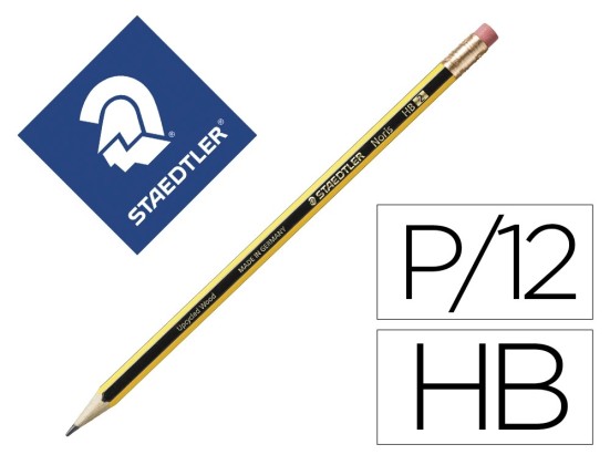 Crayon graphite staedtler noris 120 HB hexagonal mine 2mm très résistante embout gomme
